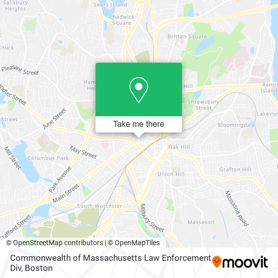 Commonwealth of Massachusetts Law Enforcement Div map