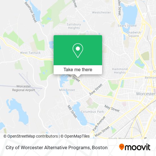 City of Worcester Alternative Programs map