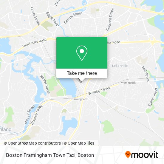 Boston Framingham Town Taxi map