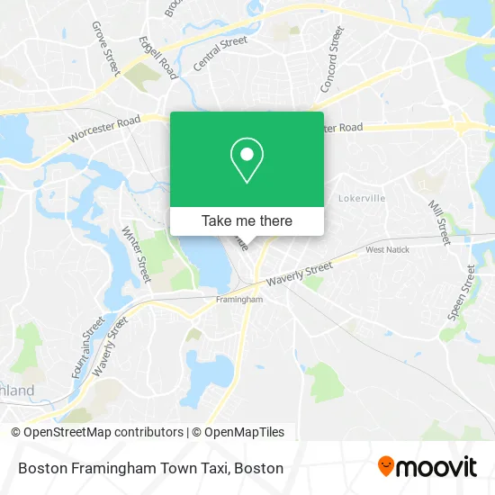 Mapa de Boston Framingham Town Taxi