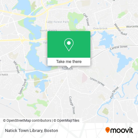 Natick Town Library map