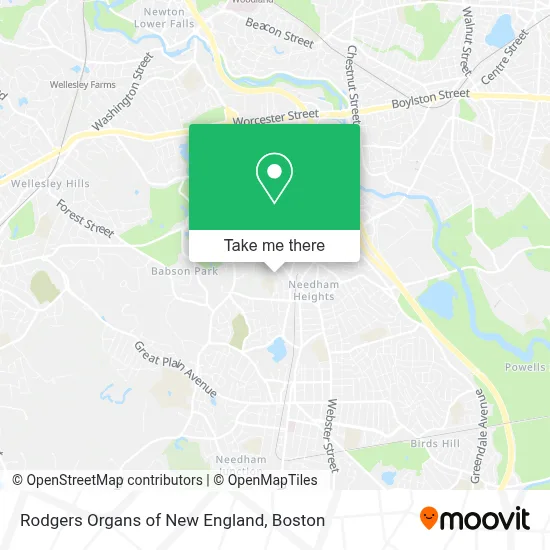 Rodgers Organs of New England map