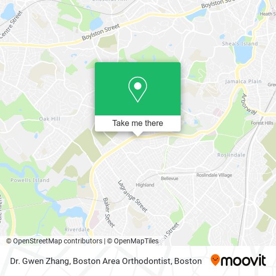 Dr. Gwen Zhang, Boston Area Orthodontist map