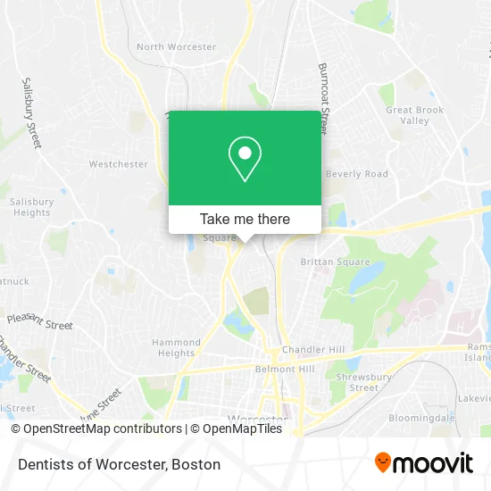 Dentists of Worcester map