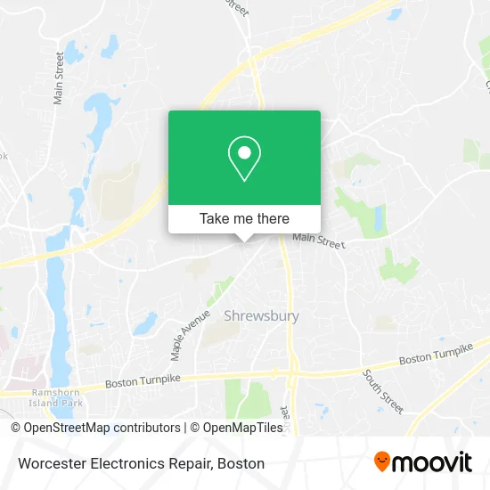 Worcester Electronics Repair map