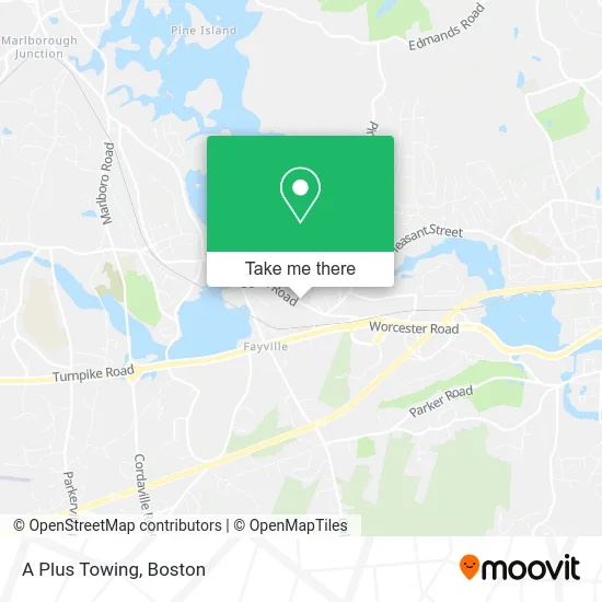 A Plus Towing map