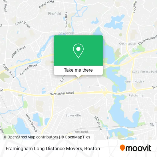 Mapa de Framingham Long Distance Movers