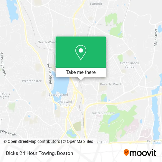 Dicks 24 Hour Towing map