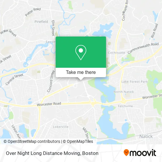 Over Night Long Distance Moving map