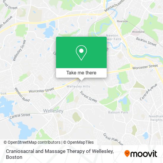 Craniosacral and Massage Therapy of Wellesley map