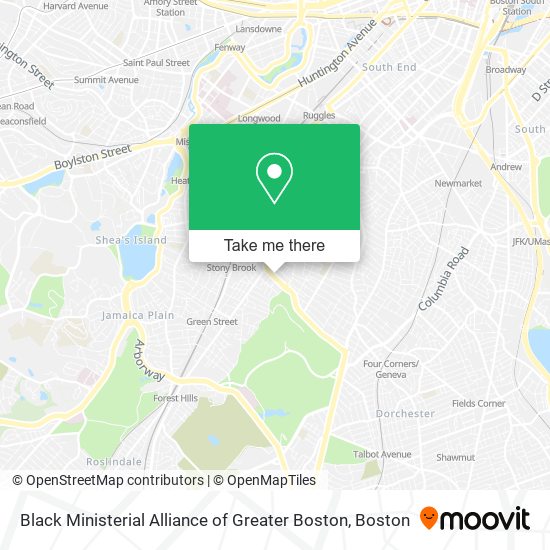 Black Ministerial Alliance of Greater Boston map