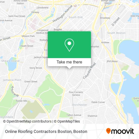Online Roofing Contractors Boston map
