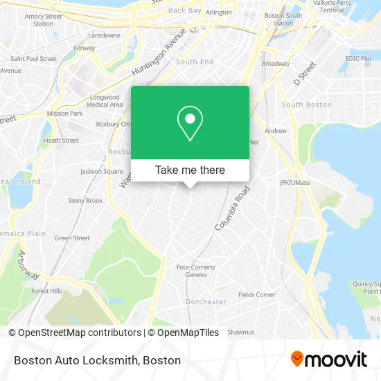 Boston Auto Locksmith map