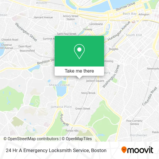 24 Hr A Emergency Locksmith Service map