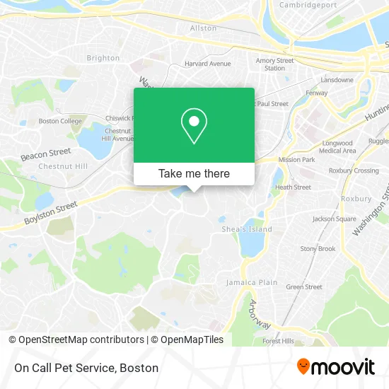 Mapa de On Call Pet Service