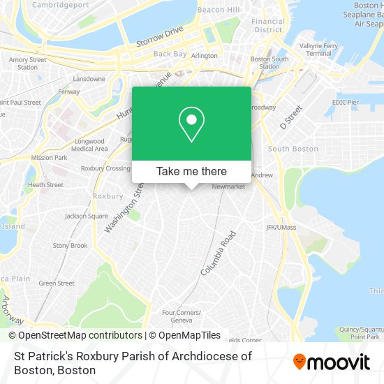 St Patrick's Roxbury Parish of Archdiocese of Boston map