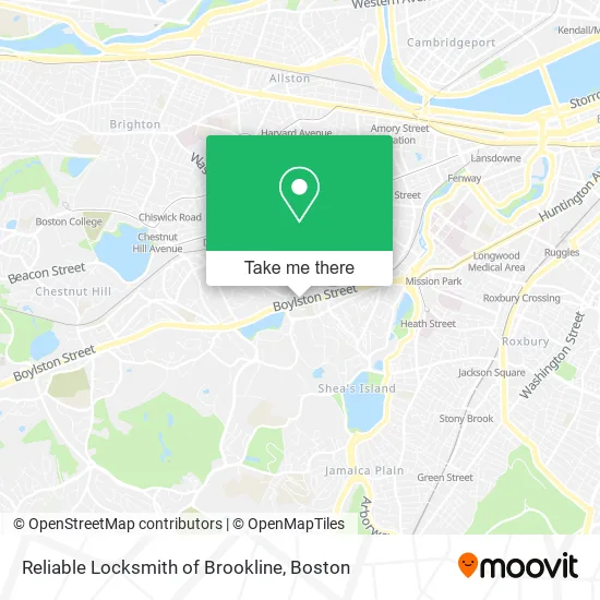 Mapa de Reliable Locksmith of Brookline