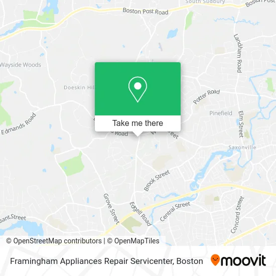 Framingham Appliances Repair Servicenter map