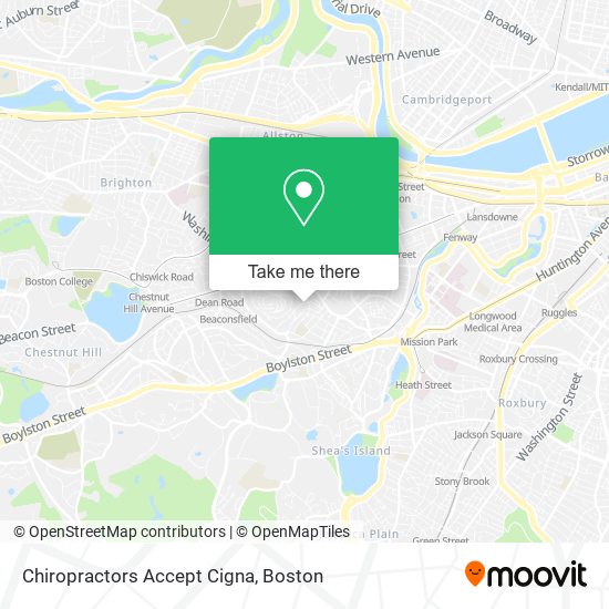 Chiropractors Accept Cigna map
