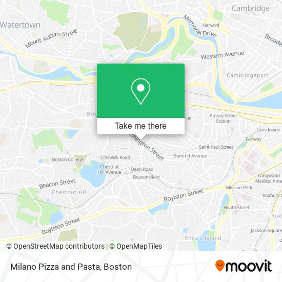 Milano Pizza and Pasta map