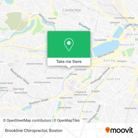 Brookline Chiropractor map