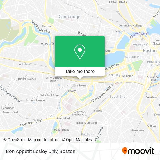 Mapa de Bon Appetit Lesley Univ