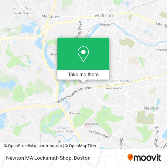 Mapa de Newton MA Locksmith Shop