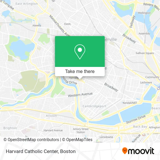 Harvard Catholic Center map