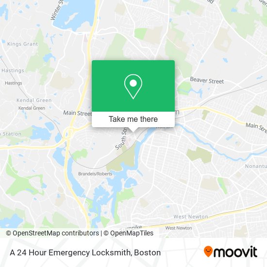 A 24 Hour Emergency Locksmith map