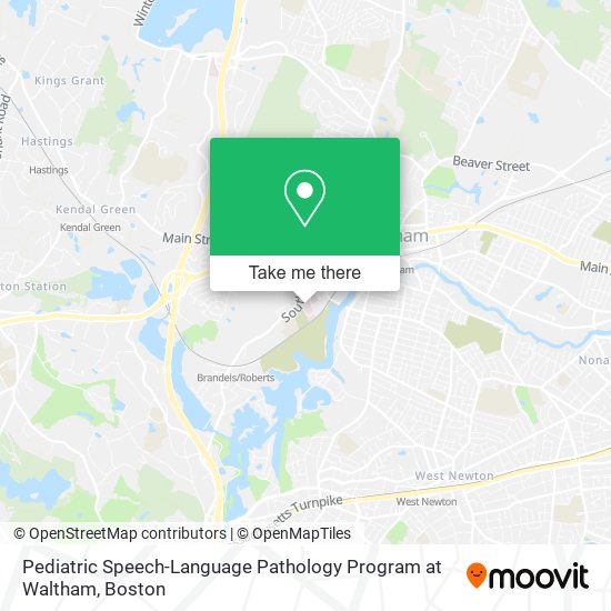 Pediatric Speech-Language Pathology Program at Waltham map