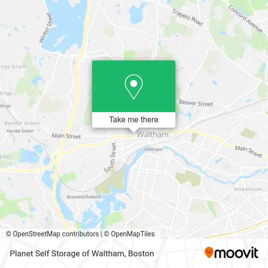 Planet Self Storage of Waltham map