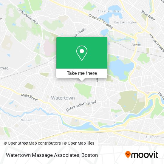 Watertown Massage Associates map
