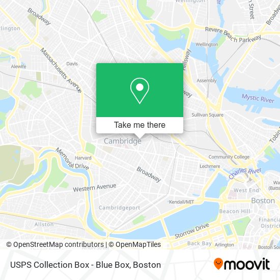 USPS Collection Box - Blue Box map