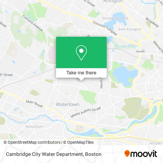 Mapa de Cambridge City Water Department