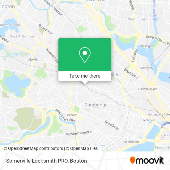 Mapa de Somerville Locksmith PRO