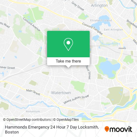 Hammonds Emergency 24 Hour 7 Day Locksmith map
