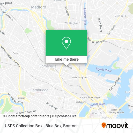 Mapa de USPS Collection Box - Blue Box