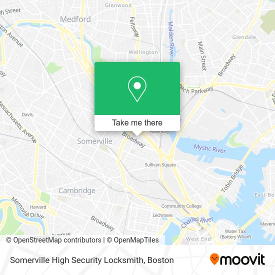 Somerville High Security Locksmith map
