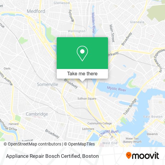 Mapa de Appliance Repair Bosch Certified