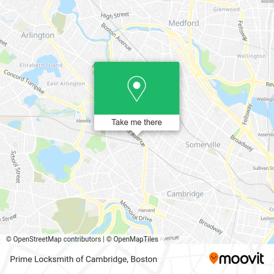 Prime Locksmith of Cambridge map
