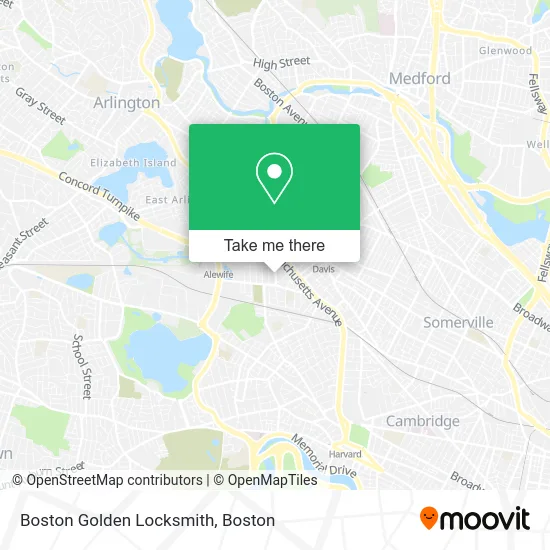 Boston Golden Locksmith map