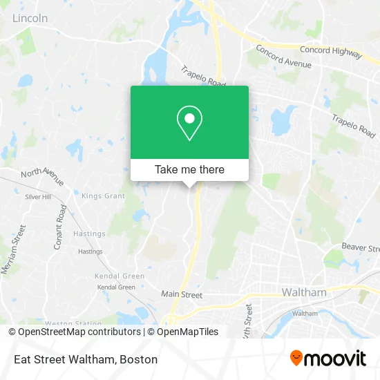 Mapa de Eat Street Waltham