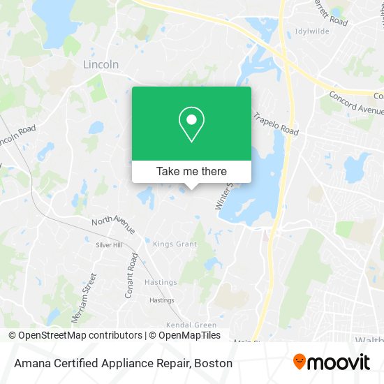 Mapa de Amana Certified Appliance Repair