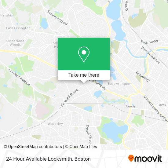 24 Hour Available Locksmith map