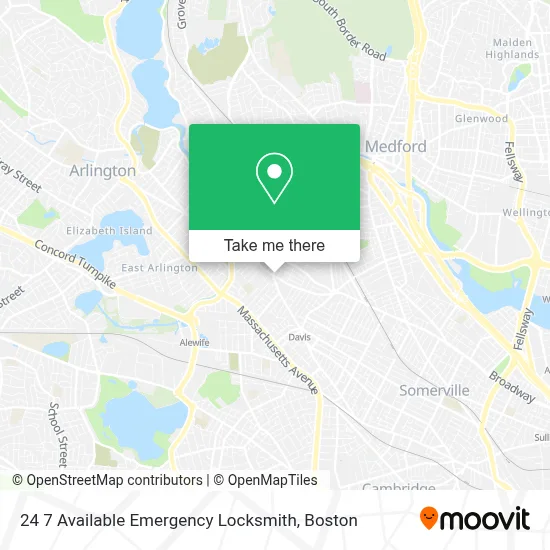 24 7 Available Emergency Locksmith map