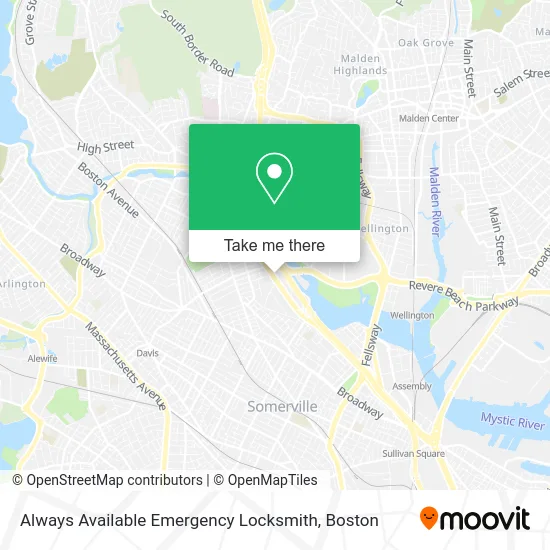 Always Available Emergency Locksmith map