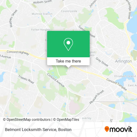 Belmont Locksmith Service map