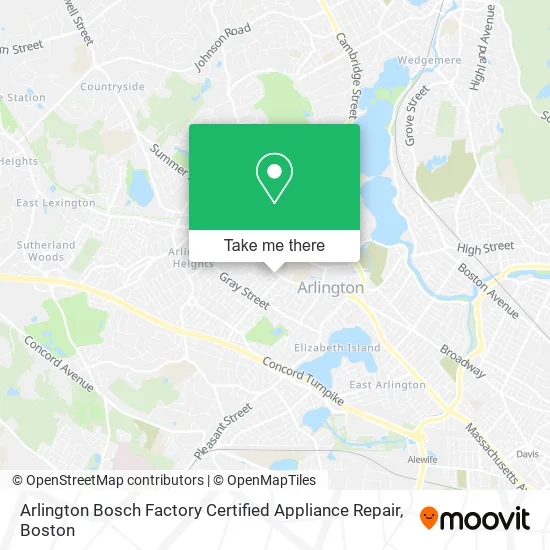 Mapa de Arlington Bosch Factory Certified Appliance Repair