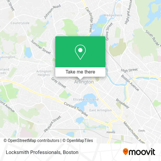 Locksmith Professionals map