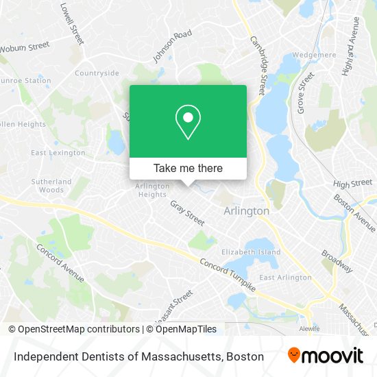 Independent Dentists of Massachusetts map